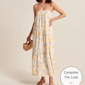 Asymmetrical Tiered Maxi Floral Dress Abercrombie